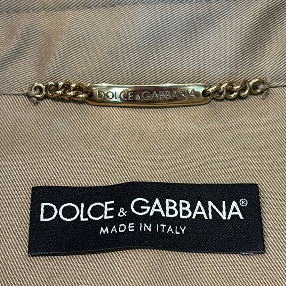 DOLCE & GABBANA RUNWAY COTTON & SNAKESKIN BELTED JACKET EUC SAFARI STYLE SZ S 38 - Picture 11 of 17